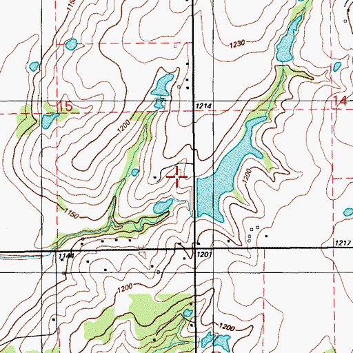Topographic Map of Oknoname 137061 Dam, OK