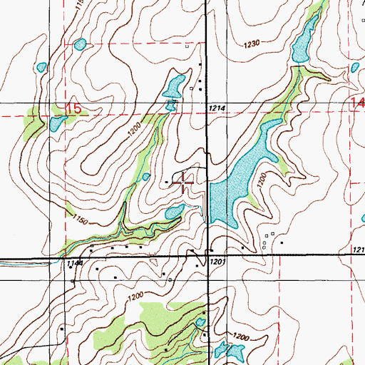 Topographic Map of Oknoname 137061 Reservoir, OK
