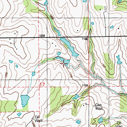 Topographic Map of Oknoname 137062 Dam, OK