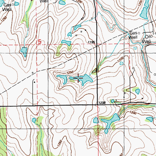 Topographic Map of Oknoname 137064 Dam, OK