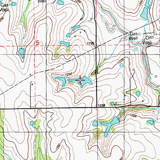 Topographic Map of Oknoname 137064 Reservoir, OK