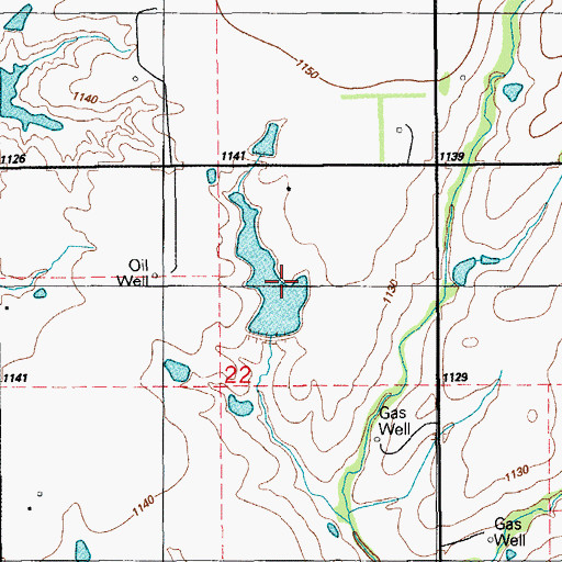 Topographic Map of Oknoname 137066 Dam, OK