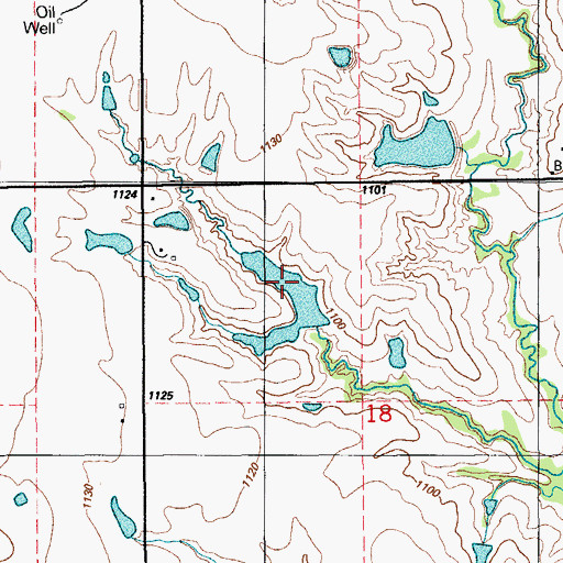 Topographic Map of Oknoname 137068 Dam, OK