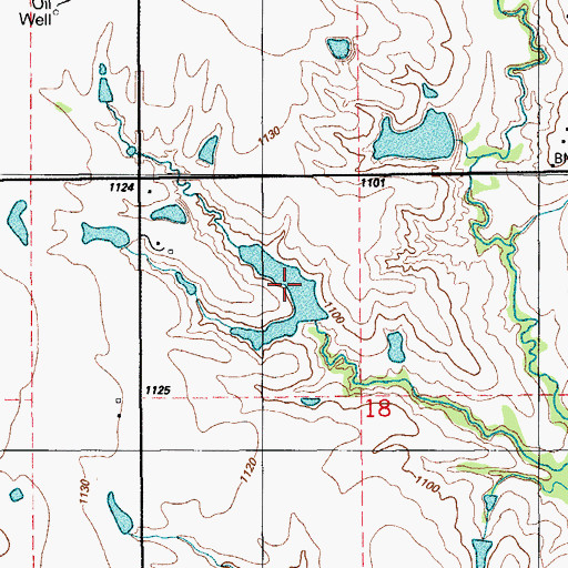 Topographic Map of Oknoname 137068 Reservoir, OK