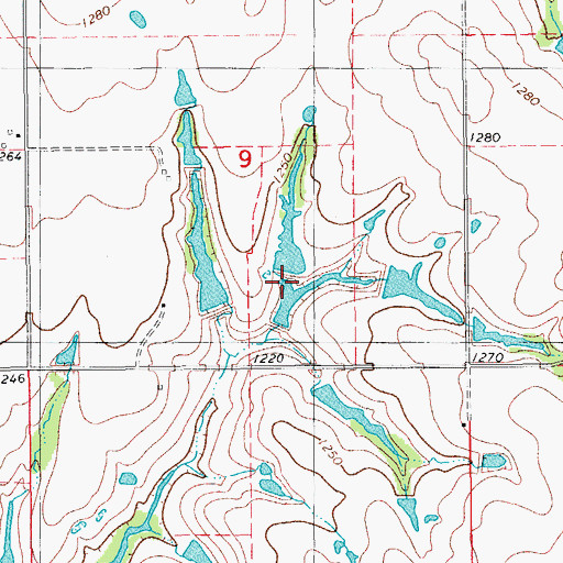 Topographic Map of Oknoname 137070 Dam, OK