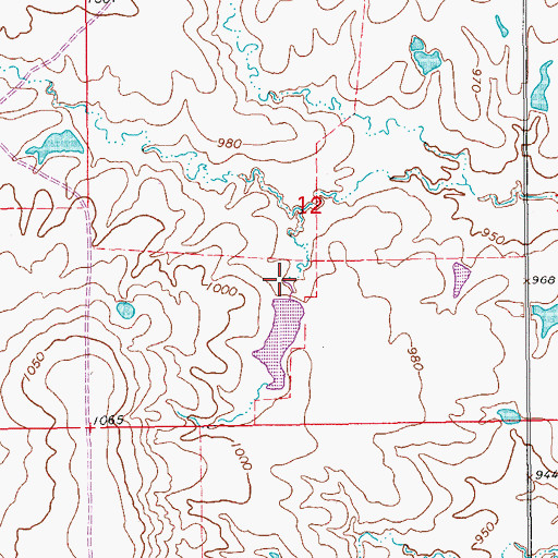 Topographic Map of Oknoname 137072 Dam, OK