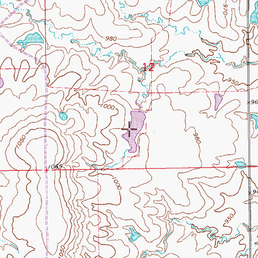 Topographic Map of Oknoname 137072 Reservoir, OK