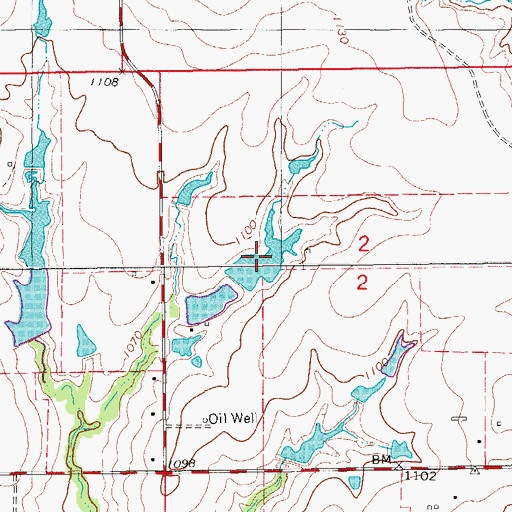 Topographic Map of Oknoname 137073 Reservoir, OK