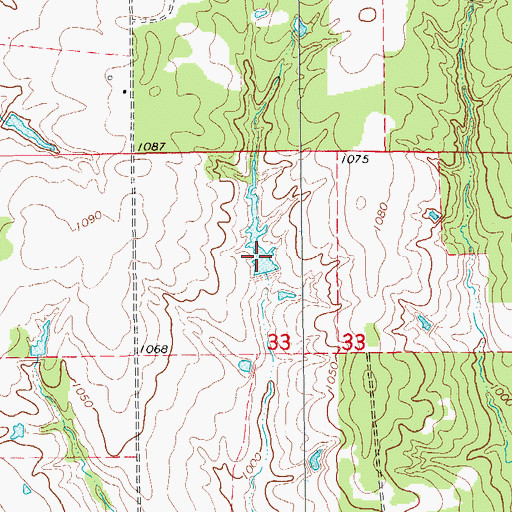 Topographic Map of Oknoname 137076 Dam, OK