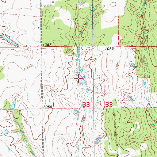 Topographic Map of Oknoname 137076 Reservoir, OK