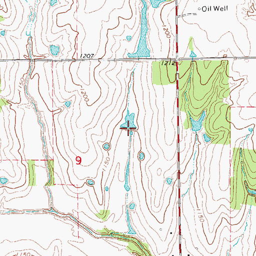 Topographic Map of Oknoname 137079 Reservoir, OK