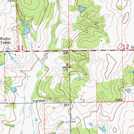 Topographic Map of Oknoname 137080 Dam, OK