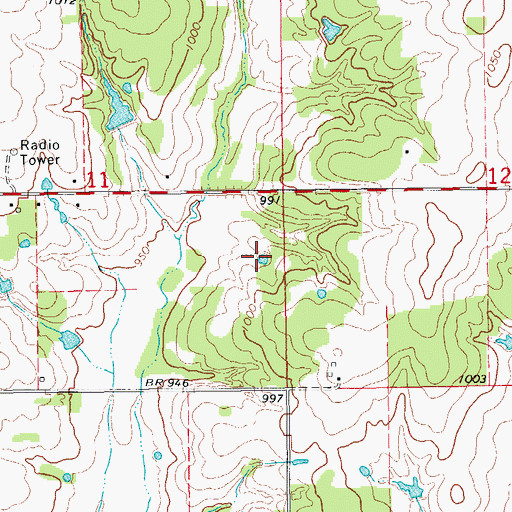 Topographic Map of Oknoname 137080 Reservoir, OK