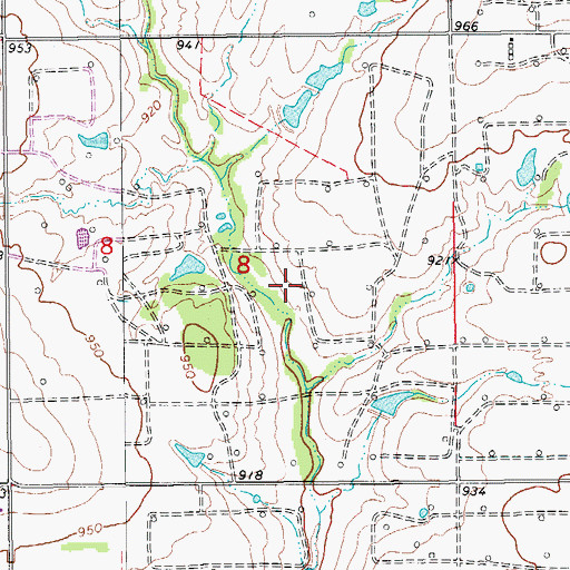Topographic Map of Conoco Lake Dam, OK