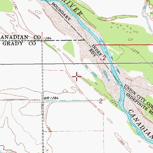 Topographic Map of Cow Creek Site 44 Dam, OK