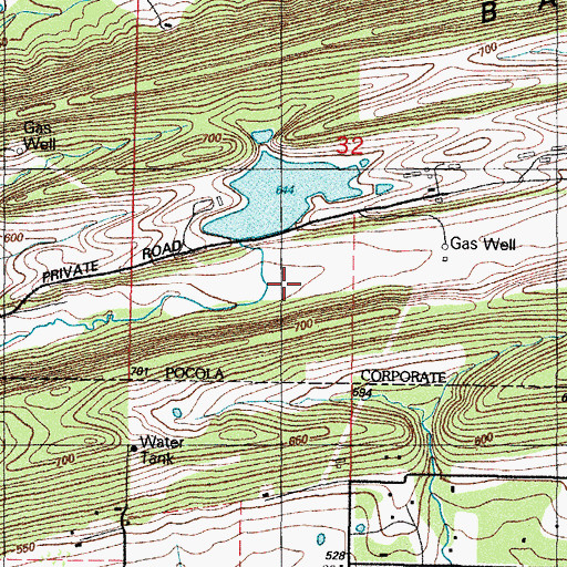 Topographic Map of Harden Number 1 Reservoir, OK