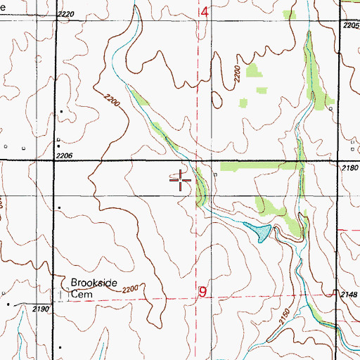 Topographic Map of Shirley Thompson Reservoir, OK