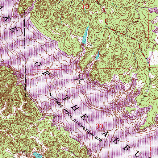 Topographic Map of Phedford Pond Dam, OK