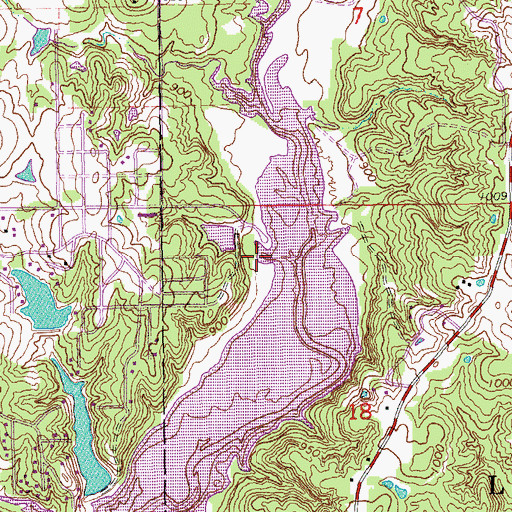 Topographic Map of Guy Sandy Stockpond Dam, OK