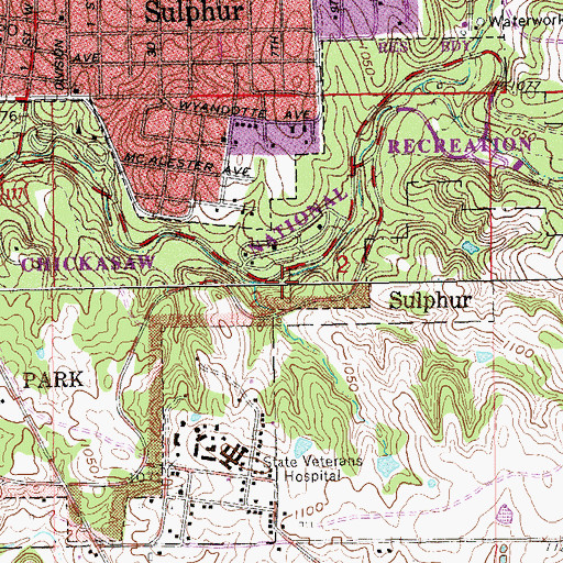 Topographic Map of Cold Springs 2 Dam, OK