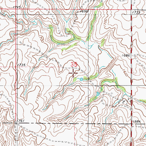 Topographic Map of Ronald Sewell Dam, OK