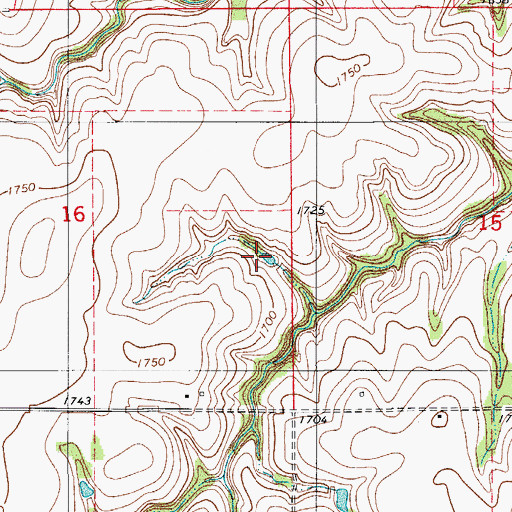 Topographic Map of George Cornell Reservoir, OK