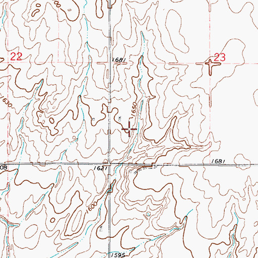 Topographic Map of J L Briscoe Reservoir, OK
