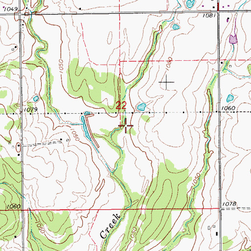 Topographic Map of Cow Creek Site Number 14 Dam, OK