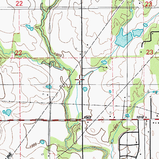 Topographic Map of Cow Creek Site 34 Dam, OK