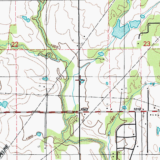 Topographic Map of Cow Creek Site 34 Reservoir, OK