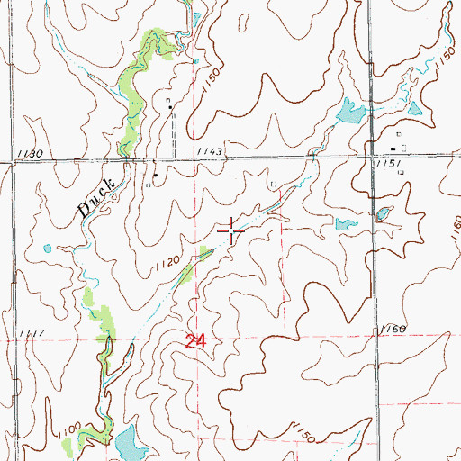 Topographic Map of Lost Duck Creeks Site D-6 Reservoir, OK