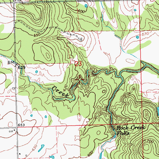 Topographic Map of Lower Clear Boggy Site Number 39 Dam, OK