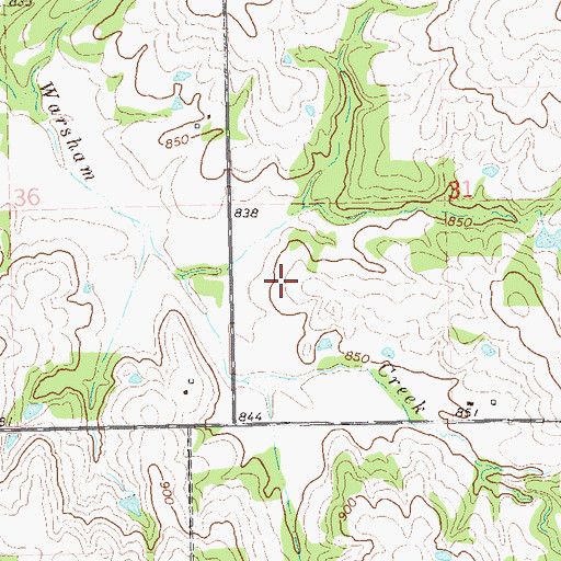 Topographic Map of Robinson Creek Site Number 2 Reservoir, OK
