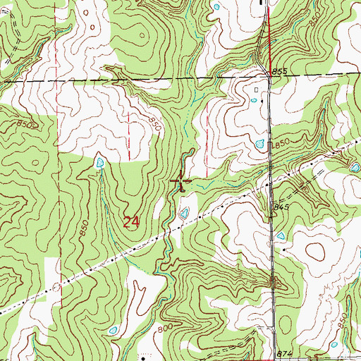 Topographic Map of Salt Camp Creek Site Number 6 Reservoir, OK