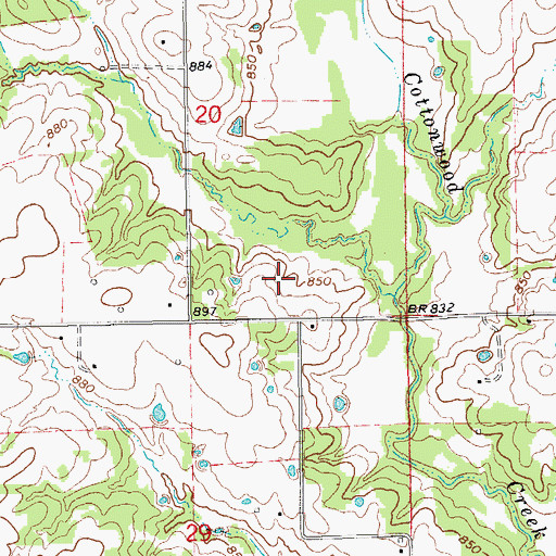 Topographic Map of Upper Bayou Site Number 5 Reservoir, OK