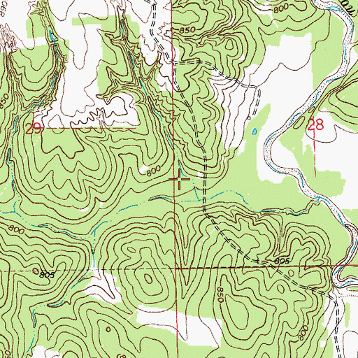 Topographic Map of Upper Bayou Site Number 22 Reservoir, OK