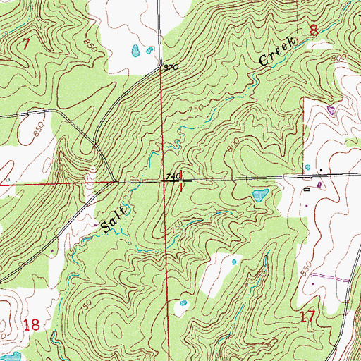 Topographic Map of Upper Muddy Boggy Creek Site Number 25 Dam, OK