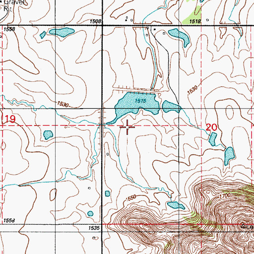 Topographic Map of Rainy Mountain Creek Site 15-B Reservoir, OK