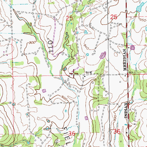 Topographic Map of Wildhorse Creek Site 123 Reservoir, OK