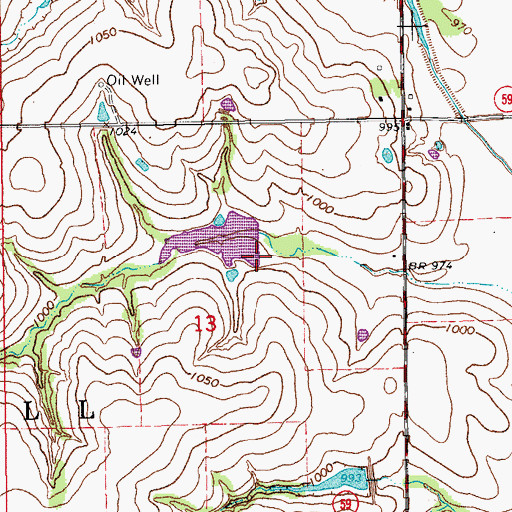 Topographic Map of Finn Creek Site 4 Dam, OK