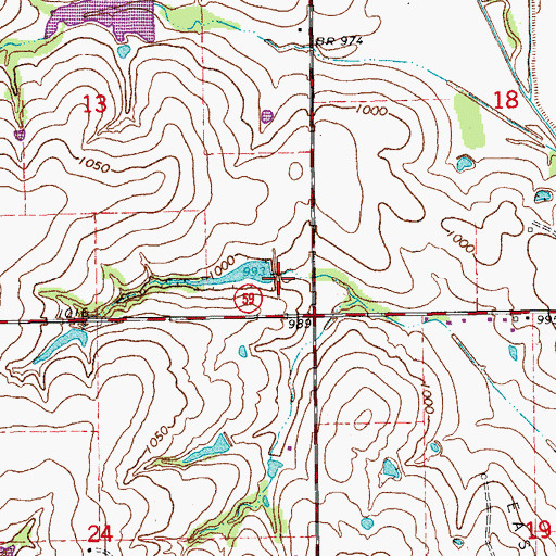 Topographic Map of Finn Creek Site 3a Reservoir, OK