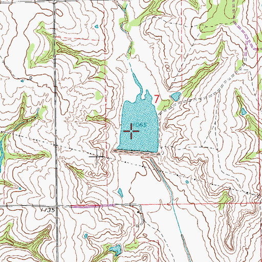 Topographic Map of Colbert Creek Site 1 Dam, OK