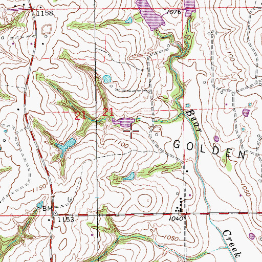 Topographic Map of Bear Hybarger Site 1x Reservoir, OK