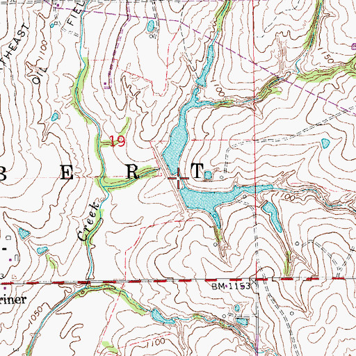 Topographic Map of Criner Creek Site 5a Reservoir, OK