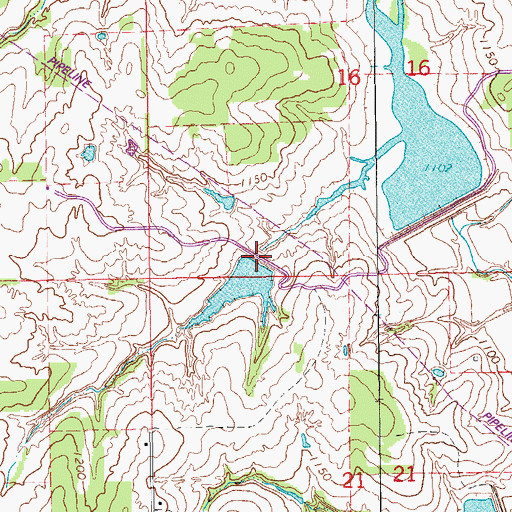 Topographic Map of Criner Creek Site 101 Reservoir, OK
