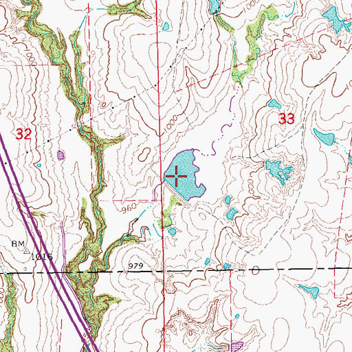 Topographic Map of Wayne Creek Site 2 Dam, OK