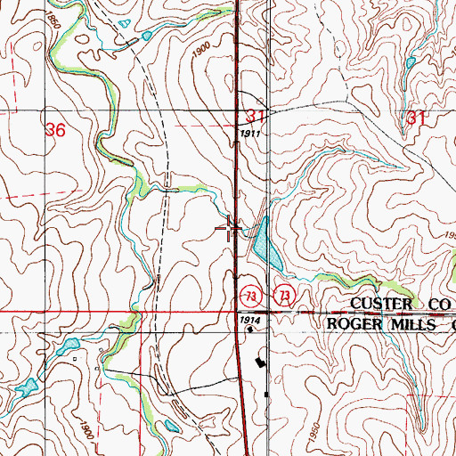 Topographic Map of Whiteshield Creek Site 5 Reservoir, OK