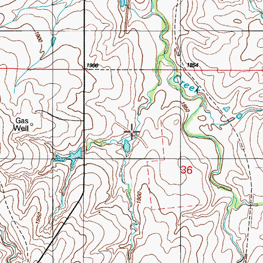 Topographic Map of Whiteshield Creek Site 7 Dam, OK