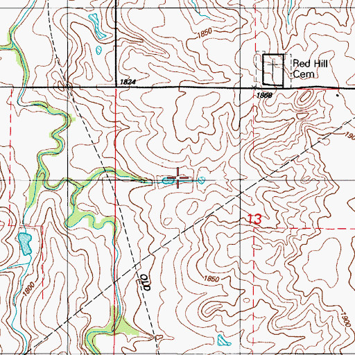 Topographic Map of Whiteshield Creek Site 12 Dam, OK