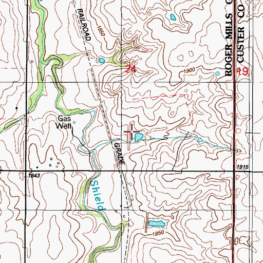 Topographic Map of Whiteshield Creek Site 13 Dam, OK